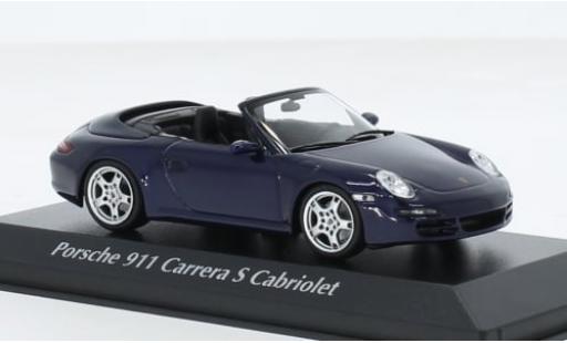 Diecast model cars Porsche 911 S Carrera Convertible metallise blue 2005 1/43 Maxichamps