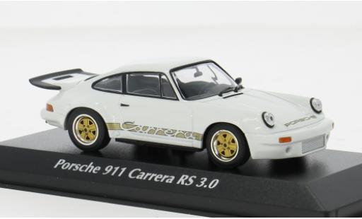 Diecast model cars Porsche 911 RS Carrera 3.0 white/red 1974 1/43 Maxichamps