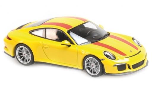Diecast model cars Porsche 911 R yellow/red 2016 1/43 Maxichamps
