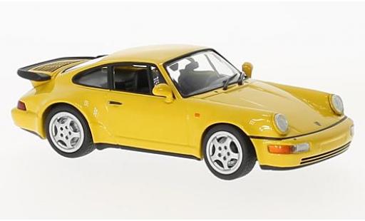 Diecast model cars Porsche 911 Turbo yellow 1990 1/43 Maxichamps