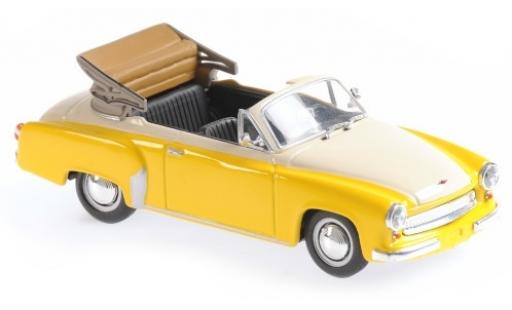 Diecast model cars Wartburg 311 Cabriolet Convertible yellow/white 1958 1/43 Maxichamps