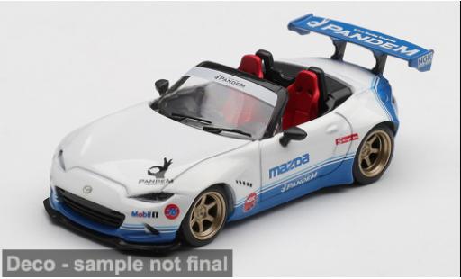 Diecast model cars Mazda MX-5 Base -5 (ND) Miata white/blue 2025 1/64 Mini GT