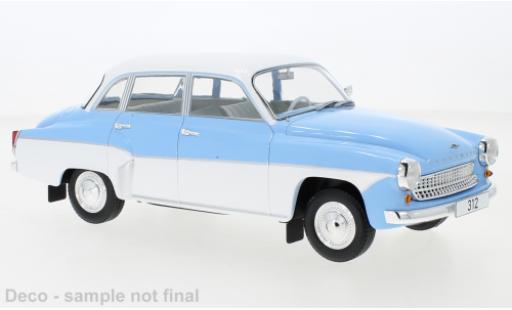 Diecast model cars Wartburg 312 Base blue/white 1965 1/18 MCG