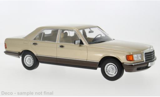 Diecast model cars Mercedes Classe S Base (W126) metallise beige 1979 1/18 MCG