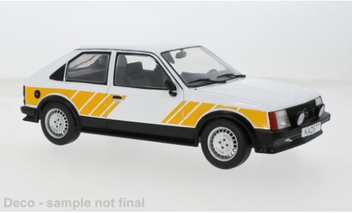 Diecast model cars Opel Kadett D SR D white/yellow 1983 1/18 MCG