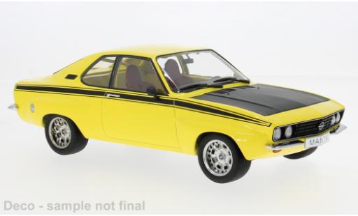 Diecast model cars Opel Manta A Irmscher yellow/black 1974 1/18 MCG