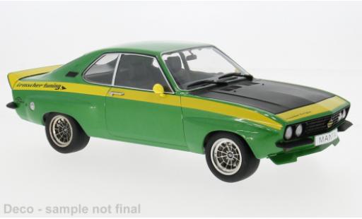 Diecast model cars Opel Manta A Irmscher green/yellow 1974 1/18 MCG