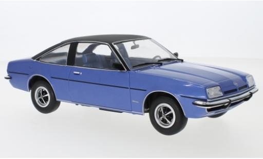 Diecast model cars Opel Manta B Berlinetta B Saloon metallic blue/black 1975 1/18 MCG