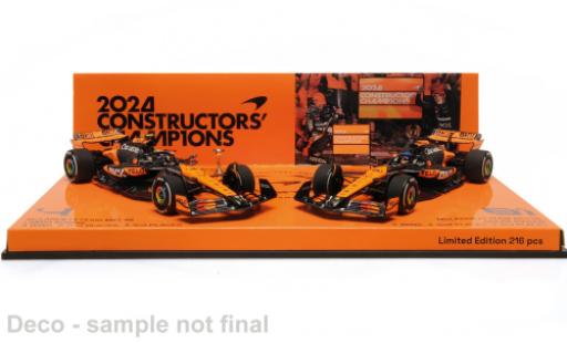 Diecast model cars McLaren F1 Base 2 Car Set: MCL38 GP Abu Dhabi 2024 Team L.Norris/O.Piastri 1/43 Minichamps