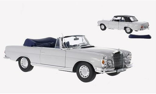 Mercedes 280 SE 1/18 Norev Convertible grey 1968 diecast model cars