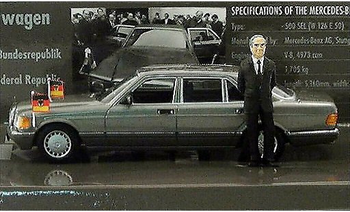 Mercedes 500 Base 1/43 Minichamps SEL (W126) Helmut Kohl 1989 diecast model cars