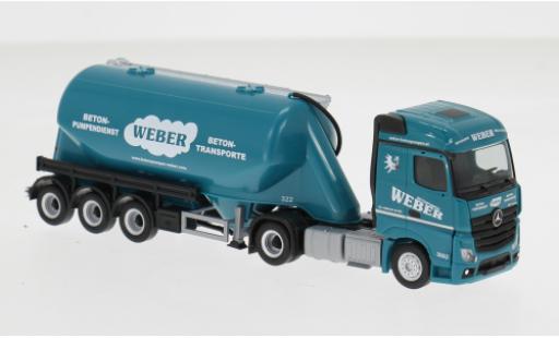 Diecast model cars Mercedes Actros Streamspace 18 Weber Betonpumpen (A) 1/87 Herpa