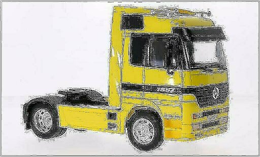 Mercedes Actros Base 1/32 Welly yellow diecast model cars