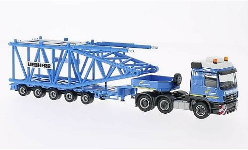 Mercedes Actros Base 1/87 Herpa L 02 Felbermayr (A) Semitieflader-SZ with Anlenkpiece fur Liebherr LR 1600/2 diecast model cars