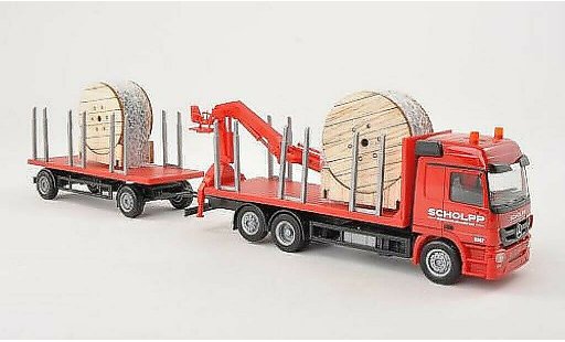Mercedes Actros Base 1/87 Herpa L 08 Scholpp Rungen-HZ with Kran and Ladung diecast model cars