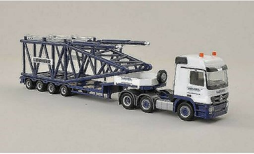 Mercedes Actros Base 1/87 Herpa L 08 Wasel Krane Semitieflade-SZ with Anlenkpiece fur Liebherr LR 1600/2 diecast model cars