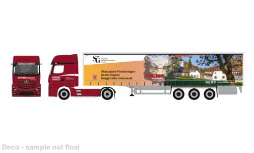 Diecast model cars Mercedes Actros Base L G&Atilde;&curren;rtner Transporte/Staatspark F&Atilde;&frac14;rstenlager 1/87 Herpa