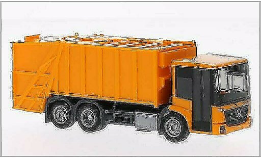 Mercedes Econic Mullwagen 1/87 Herpa Pressmullwagen orange diecast model cars