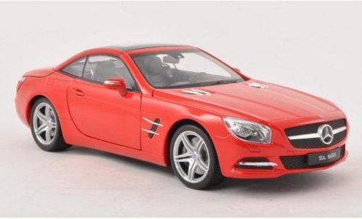 Mercedes Classe SL 500 1/18 Welly (R231) red hood closed 2012 diecast model cars