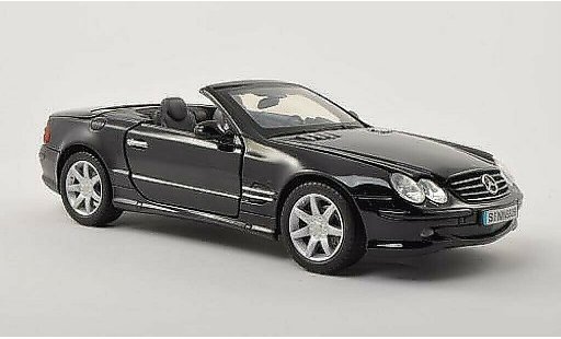 Mercedes Classe SL 500 1/18 Motormax black with Klapphood 2002 diecast model cars