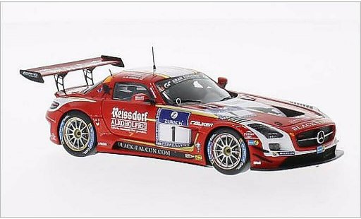 Mercedes SLS GT3 1/43 Spark AMG No.1 Black Falcon Team Reissdorf Alkoholfrei 24h Nurburgring 2014 /D.Arnold diecast model cars