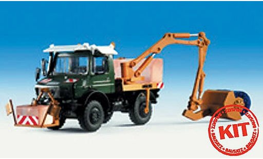 Mercedes Unimog Base 1/87 Kibri Euro II green with Tunnelburste orange diecast model cars