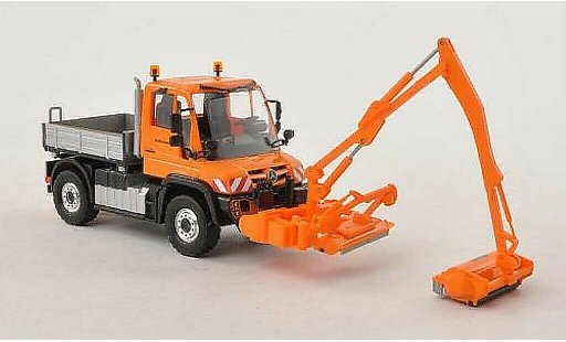 Mercedes Unimog 406-425 1/87 Busch U430 flatbed Strassenmeisterei with Mahwerk diecast model cars