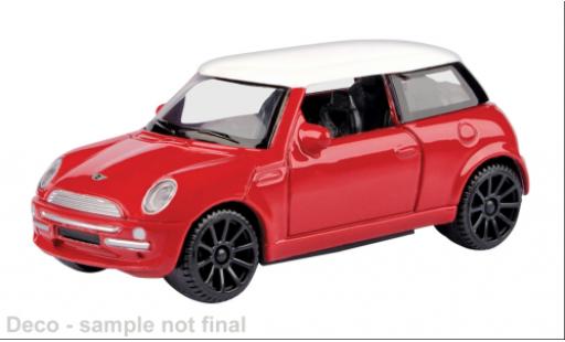 Diecast model cars Mini Cooper Base red/white 1/43 Motormax
