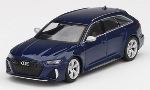 Diecast model cars Audi RS6 avant (C8) metallic blue 1/64 Mini GT