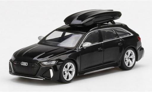 Diecast model cars Audi RS6 avant metallic black with roofbox 1/64 Mini GT