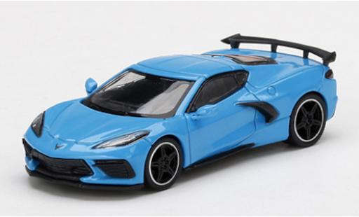 Diecast model cars Chevrolet Corvette Stingray C8 blue 1/64 Mini GT