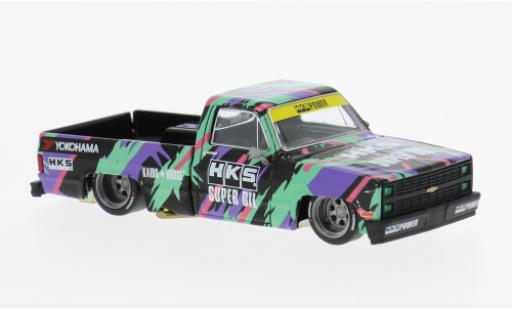 Diecast model cars Chevrolet Silverado pickup Kaido HKS V1 black/Dekor 1/64 Mini GT