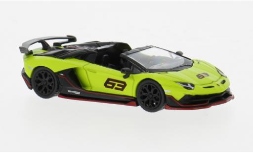Diecast model cars Lamborghini Aventador SVJ 63 green/black 2022 1/64 Mini GT