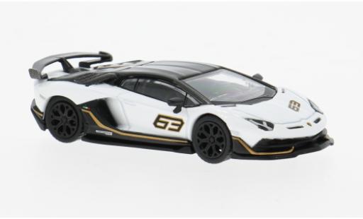 Diecast model cars Lamborghini Aventador SVJ 63 white/black 2022 1/64 Mini GT