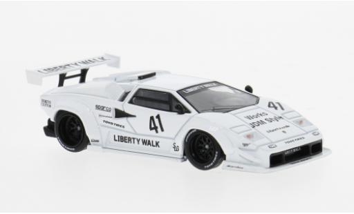 Diecast model cars Lamborghini Countach LB-Works white 2024 1/64 Mini GT