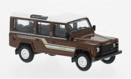 Diecast model cars Land Rover Defender 110 County Station Wagon brown 1985 1/64 Mini GT