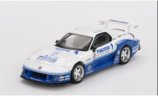 Diecast model cars Mazda RX7 LB-Super Silhouette (FD3S) white/blue 1/64 Mini GT
