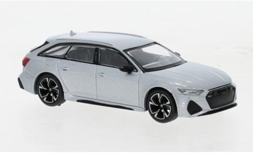 Diecast model cars Audi RS6 carbon black edition Avant grey 1/64 Mini GT