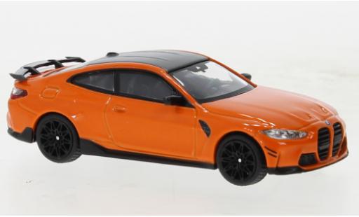 Diecast model cars Bmw M4 coupe (G82) M-Performance orange 1/64 Mini GT
