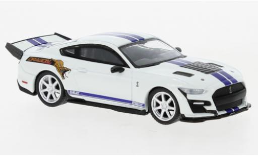 Diecast model cars Ford Mustang Shelby GT500 Dragonsnake white/Dekor 1/64 Mini GT