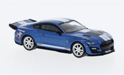 Diecast model cars Ford Mustang Shelby GT500 Ford Mustang Dragon Snake Concept metallise blue/white 1/64 Mini GT