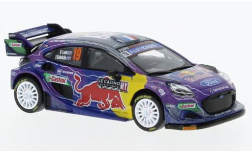 Diecast model cars Ford Puma Rally1 No.19 M-Sport World Rally Team Red Bull Rally WM Rally Monte Carlo 2022 1/64 Mini GT