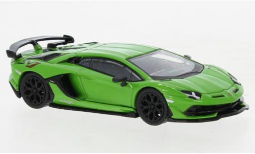 Diecast model cars Lamborghini Aventador SVJ metallise la chaux 1/64 Mini GT