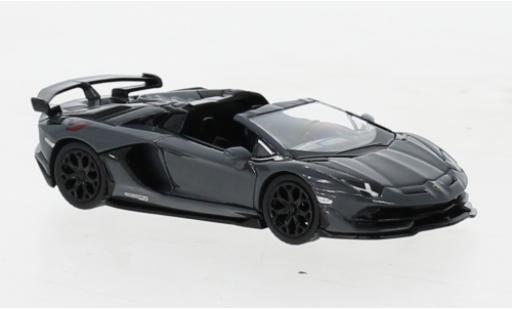 Diecast model cars Lamborghini Aventador SVJ Roadster metallise grey 1/64 Mini GT