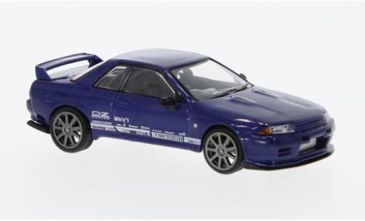 Diecast model cars Nissan Skyline Base GT-R Top Secret metallise blue RHD 1/64 Mini GT