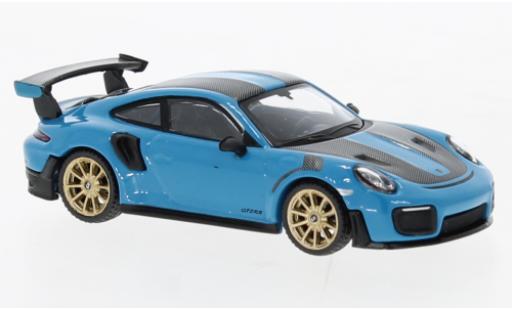Diecast model cars Porsche 911 GT2 RS (991.2) blue 1/64 Mini GT