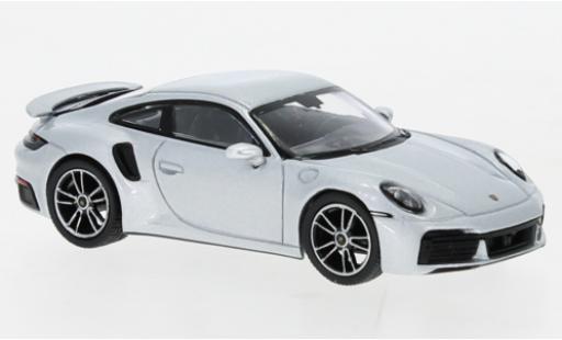 Diecast model cars Porsche 911 Turbo S grey 1/64 Mini GT