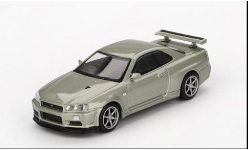 Diecast model cars Nissan Skyline R34 GT-R () V-Spec II silver 2002 1/64 Mini GT