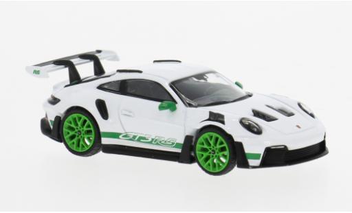 Diecast model cars Porsche 911 GT3 R S white/green 1/64 Mini GT