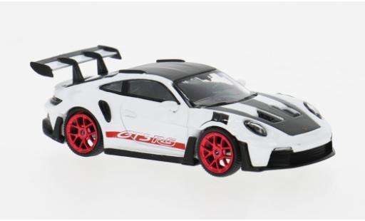 Diecast model cars Porsche 911 GT3 R S white/red 1/64 Mini GT